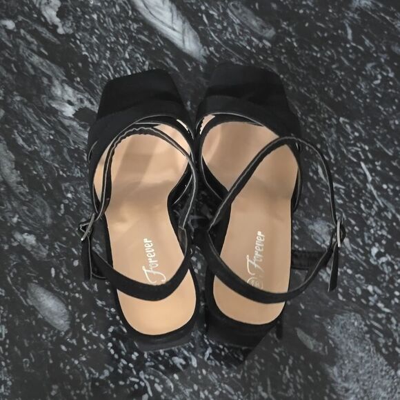 BRAND NEW FOREVER BLOCK HEEL  CRISS-CROSS  ADJUSTABLE BUCKLE ALMOND TOE … - Picture 6 of 16